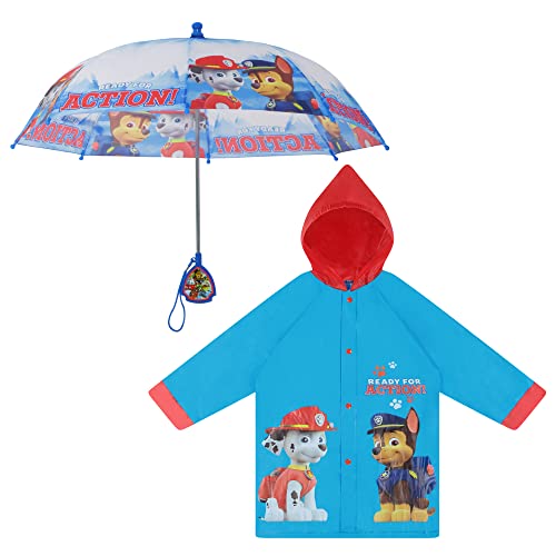 Nickelodeon boys Nickelodeon Kids and Slicker, Paw Patrol Toddler Boy Rain Wear Set, Light Blue, SMALL AGE 2-3 US