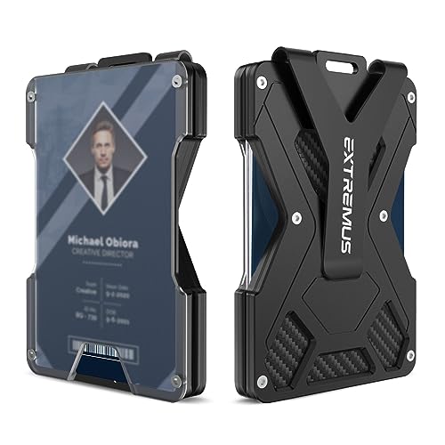 Extremus Money Clip Tactical Wallet, Carbon Fiber Wallet, RFID Blocking Minimalist Wallet, Slim Cash Credit Card Holder