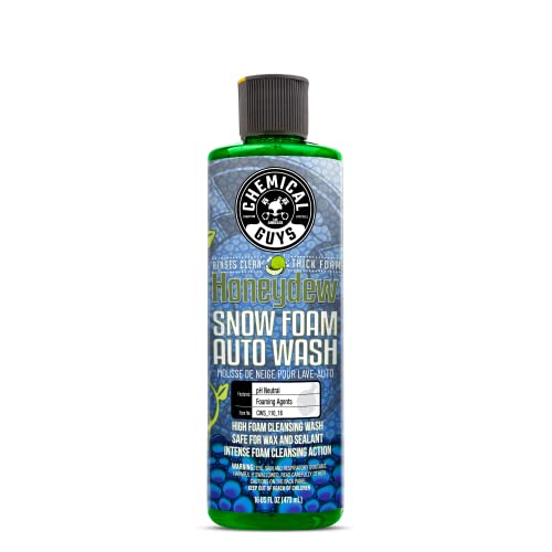 Chemical Guys CWS 110 16 Honeydew Snow Foam Car Wash Soap (Works with Foam Cannons, Foam Guns or Bucket Washes) Safe for Cars, Trucks, Motorcycles, RVs & More, 16 fl oz, Honeydew Scent