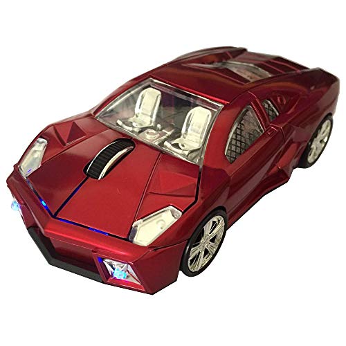 Wireless Mouse Sports Car Mouse Computer Optical Mice for Computer PC Laptop MAC (Red)