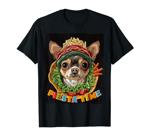 Cute Chihuahua Dog Cinco De Mayo Mexican Tacos Fiesta T-Shirt