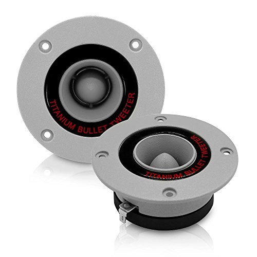Pyramid 3.25' Car Audio Speaker Tweeter - 300 Watt High Power Aluminum Bullet Horn with 1 Inch Super Titanium Tweeters, 2 kHz - 25 kHz Frequency, 96 dB, 4 Ohm, Heavy Duty 30 oz. Magnet - TW18 (Pair)