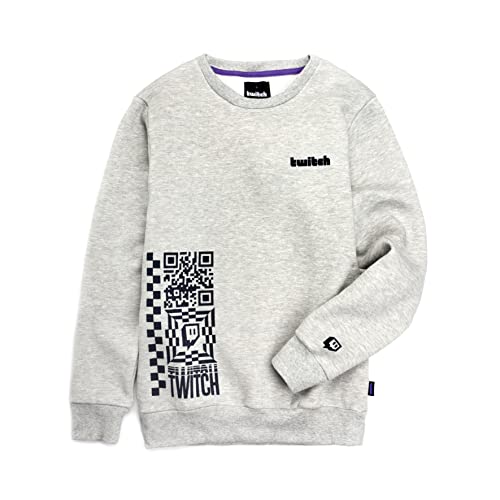 Twitch Graphic Crew Sweatshirt - Heather Grey QR Code Medium