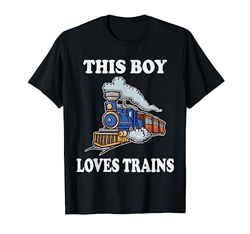 This Boy Loves Trains Gift Train Wagon Lover Gifts T-Shirt