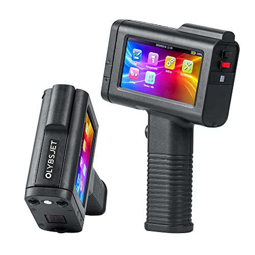 OLYBSJET Portable Intelligent Handheld Inkjet Printer HH6105B2 with 4.3in LED Screen Inkjet Coding Machine (Support 23 Languages Including English, French, Spanish, Italian,Arabic,etc)