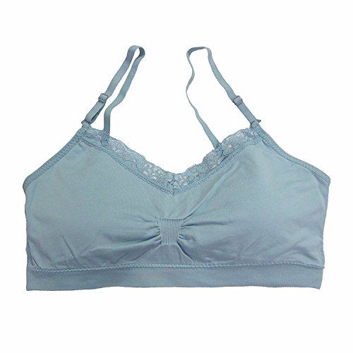 Coobie Women's Strappy V-Neck Lace Trim Bra 9042 O/S Sterling Blue