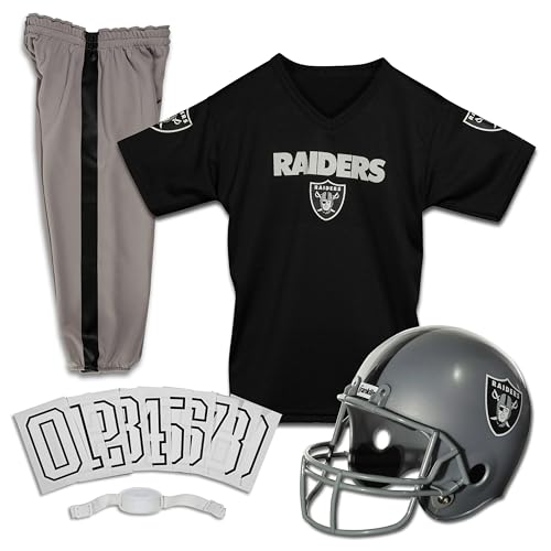 Franklin Sports Las Vegas Raiders Kids NFL Uniform Set - Youth NFL Team Jersey, Helmet, Pants + Apparel Costume - Official NFL Gear -Youth Small