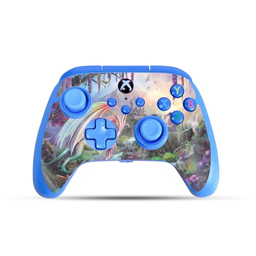 Glossy Glitter Gaming Skin Compatible with PowerA Xbox Series X|S Enhanced Wired Controller - Dragon Paradise - Premium 3M Vinyl Protective Wrap Decal Cover | Crafted in The USA by MightySkins