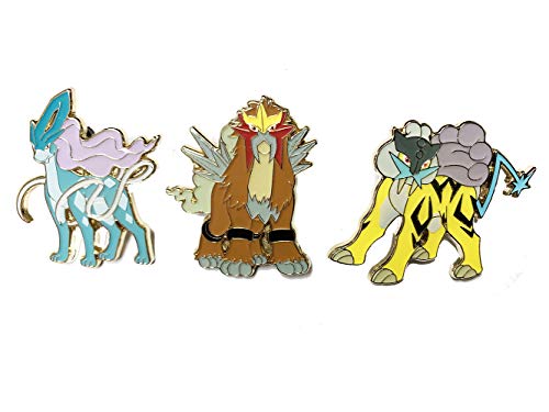 Entei Raikou Suicune - Pin Set of 3 Exclusive Enamel Legendary