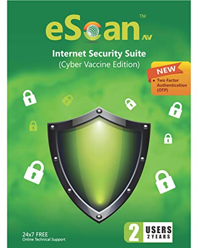 eScan Internet Security Suite (Cyber Vaccine Edition) 2 User | 2 Year |PC |Activation Code by email [PC Online code]