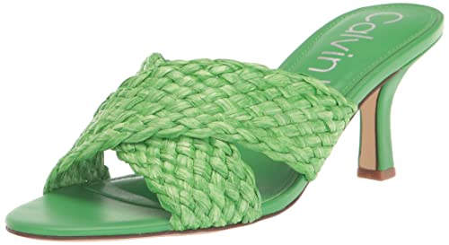 Calvin Klein Women's CHETOL Heeled Sandal, Bright Green 310, 8
