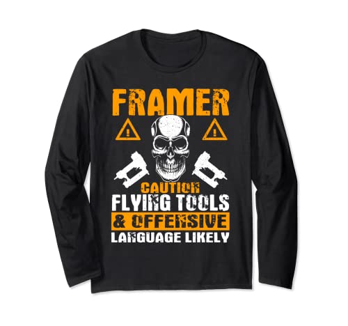 Awesome Framer Costume Woodworker Carpenters Construction Long Sleeve T-Shirt