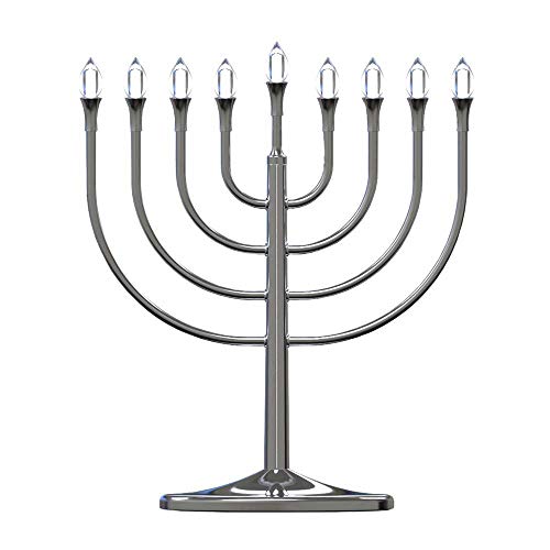 Zion Judaica Large Display Menorah Electric Hanukah Menorah Powered by USB Hanukkiah with LED Flame-Shaped Bulbs Chanukah Lights Minorah Hanukah Decor