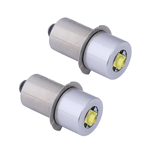 JOMITOP 2 Pack P13.5S LED Replacement Bulbs DC 3W 4-12V LED Upgrade Bulb for Maglight Flashlight on 3 4 5 6 Cell Lantern Torch
