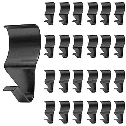 Biaungdo 24 Pcs Vinyl Siding Hooks, Heavy Duty Stainless Steel Black Vinyl Siding Hangers, No Hole Needed Low Profile Siding Clips for Hanging Wreath, Outdoor Christmas Decorations