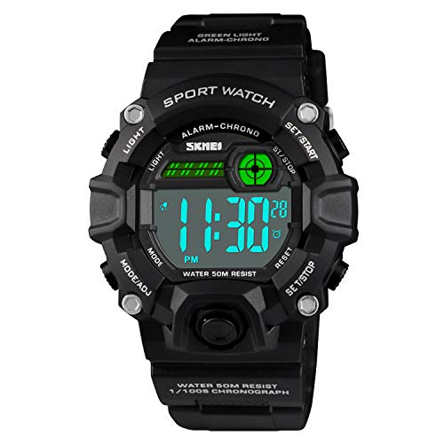 CakCity Boys Camouflage LED Sports Kids Watch Waterproof Digital Electronic Military Wrist Watches for Kids with Silicone Band Alarm Stopwatch Watches Age 5-10