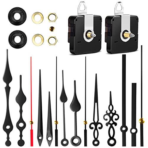2Pcs Clock Mechanism - Clock Mechanism Replacement - Quartz Clock Movement Replacement,Clock Kit Motor Replacement Mute Design DIY Repair Clock Parts 5 Set Clock Hands (No Battery)
