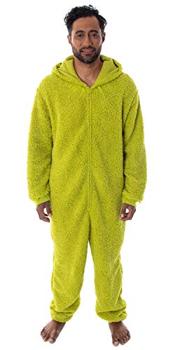 Dr. Seuss The Grinch Who Stole Christmas Matching Family Costume Pajama Sherpa Union Suit For Men Women (SM)