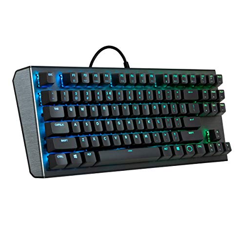 Cooler Master CK530 Tenkeyless Gaming Mechanical Keyboard with Red Switches, RGB backlighting, On-the-fly CONTROLS, and Aluminum Top Plate