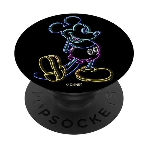 Disney Mickey And Friends Neon Mickey Line Art PopSockets Standard PopGrip