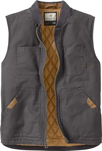 Legendary Whitetails Men's Standard Canvas Cross Trail Vest, Charcoal, Large