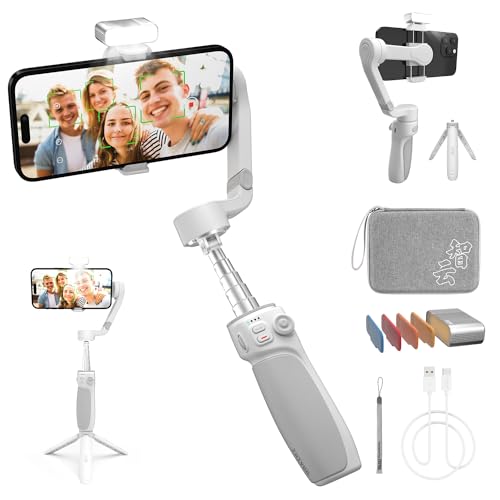 ZHIYUN Smooth Q4 Combo Gimbal Stabilizer, 3-Axis Smartphone Phone Gimbal, Built-in Extension Rod, Foldable and Portable, Android and iPhone Gimbal, Vlogging Stabilizer, TikTok YouTube Video