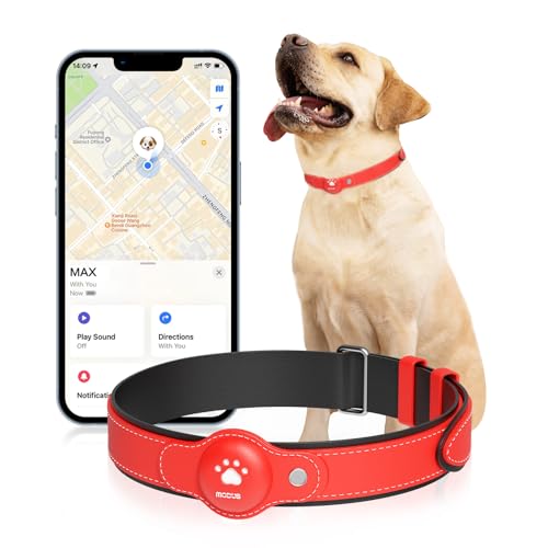 MODUS GPS Tracker for Dogs, 2 in 1 Pet Tracking Smart Collar (Only iOS), Real-time Location/No Monthly Fee GPS Tracker Dog Collar,Unlimited Range Dog Tracking Tag for Your Bark Buddy(Locator included)