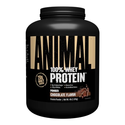 Animal 100% Whey Protein Powder – Whey Blend for Pre- or Post-Workout, Recovery or an Anytime Protein Boost– Low Sugar – Chocolate, 4 lb (Packaging may vary)