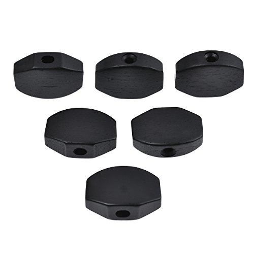 Tuner Buttons for Grover Guitar Tuning Pegs Tuners Machine Heads Ebony Wood Keys 6 Pcs