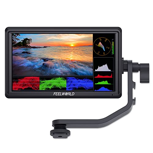 FEELWORLD FW568 V3 6 inch DSLR Camera Field Monitor with Waveform LUTs Video Peaking Focus Assist 1920x1080 IPS with 4K HDMI 8.4V DC Input Output