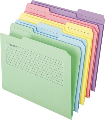 Pendaflex Printed Notes File Folders, 1/3 Cut, Top Tab, Letter Size, Assorted Colors (45269), 30 per pack