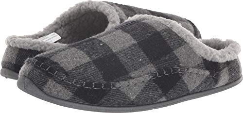 Deer Stags Unisex Nordic Fabric Slipper / Grey/Black Plaid / Men's 11 US / Wide