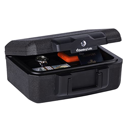 SentrySafe Fireproof Money Safe with Key Lock, Ex: 14. 3 in. W x 11. 2 in. D x 6. 1 in, Black