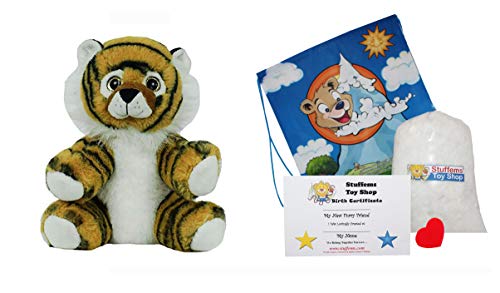 Bear Factory Make Your Own Stuffed Animal Mini 8 Inch Very Soft Cuddly Tiger Kit - No Sewing Required!