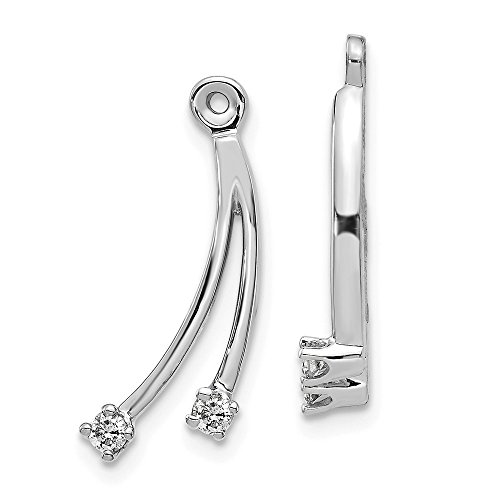 Solid 14k White Gold VS Diamond earring jacket - 20mm x 9mm (.14 cttw.)