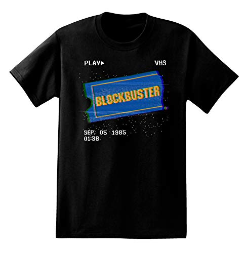 Blockbuster Mens Video Store Shirt Video Vintage Tee (Black, Large)