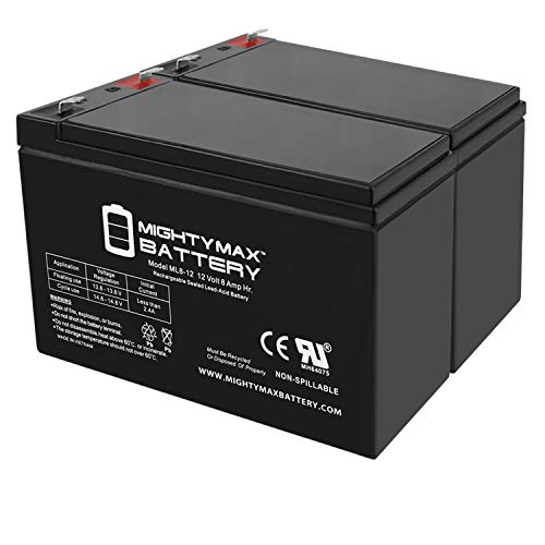 Mighty Max Battery 12V 8Ah UPS Battery Replaces 7Ah 28W BB Battery SH1228W - 2 Pack