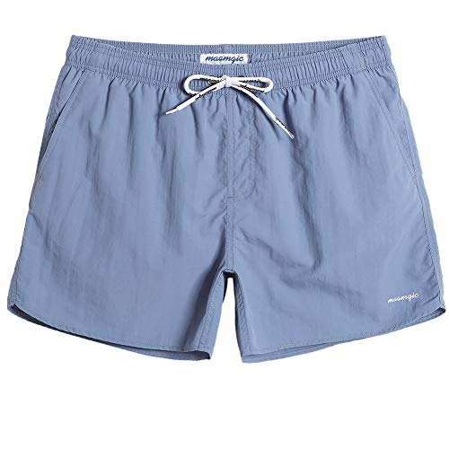 maamgic Mens Swim Trunks 5' with Mesh Lining Quick Dry Bathing Suits for Men Swim Shorts Swimwear Blue