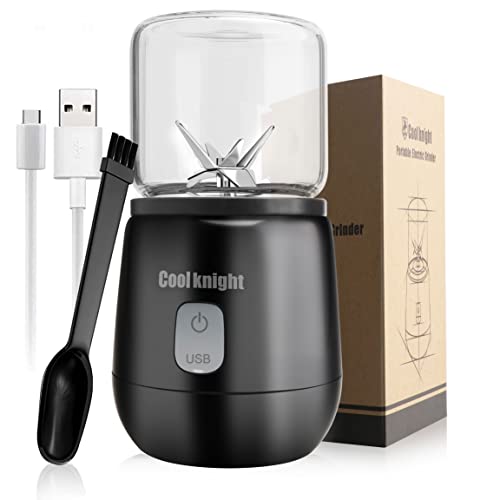 COOL KNIGHT Electric Herb Grinder Electric Spice Grinder, USB Rechargeable 200W Cordless Electric Herb Grinder for Herbs, Spices, Seeds, etc.
