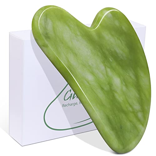BAIMEI Gua Sha Facial Tools Face Massager for Skin Care, Relaxation and Reduce Puffiness Skin Care Tools, Self Care Gift for Men Women - Xiuyan Jade