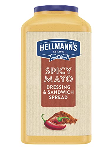 Hellmann's Spicy Mayonnaise, 1 Gallon Jar, Condiment for Sandwiches, Salads, Mayo Made with 100% Cage Free Eggs, Gluten Free, Vegetarian, Kosher, 1 Gallon, 128 oz (Pack of 1)
