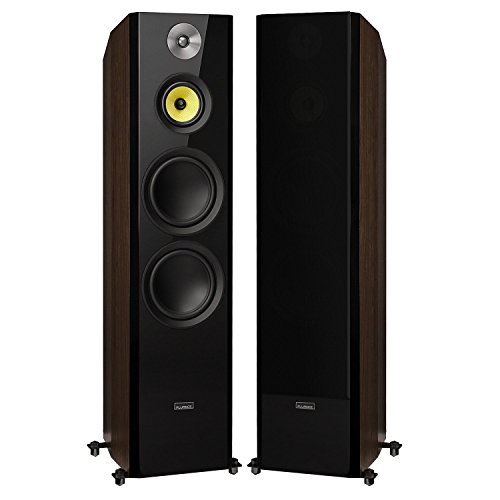 Fluance Signature HiFi 3-Way Floorstanding Tower Speakers with Dual 8' Woofers for 2-Channel Stereo Listening or Home Theater System - Natural Walnut/Pair (HFFW)