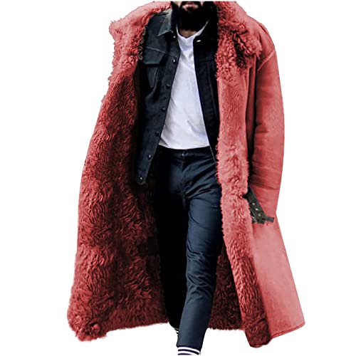 Men's Fur Coat Fur Collar Plus Velvet Splicing Overcoat 2022 Winter Fashion Casual Thickening Warm Leather Jacket