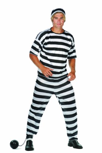 RG Costumes Convict Man, Black/White, One Size