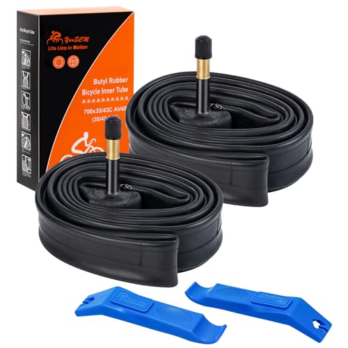 2 Pcs 700C Bike Tubes 700 x 35/43C AV48 Schrader Valve Compatible with 700 x 35C 700 x 36C 700x37C 700 x 38C 700 x 40C 700 x 42C 700 x 41C 700 x 43C Bike Bicycle Tire Tubes