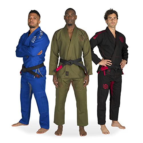 Sanabul Essential BJJ Gi for Men | Brazilian Jiu Jitsu Gi | Ultra Lightweight Preshrunk Cotton Fabric | Jiu-Jitsu Gi (Green, A2)