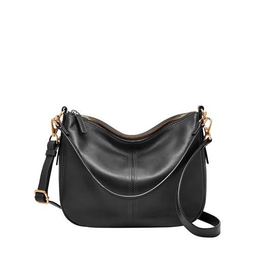 Fossil Women's Jolie Leather Crossbody Purse Handbag, Black (Model: ZB7716001)