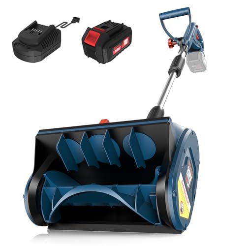 Enhulk Cordless Snow Shovel, 20V | 12-Inch | 4-Ah Cordless Snow Blower, Battery Powered Snow Blower with Directional Plate & Adjustable Front Handle (4-Ah Battery & Quick Charger Included)