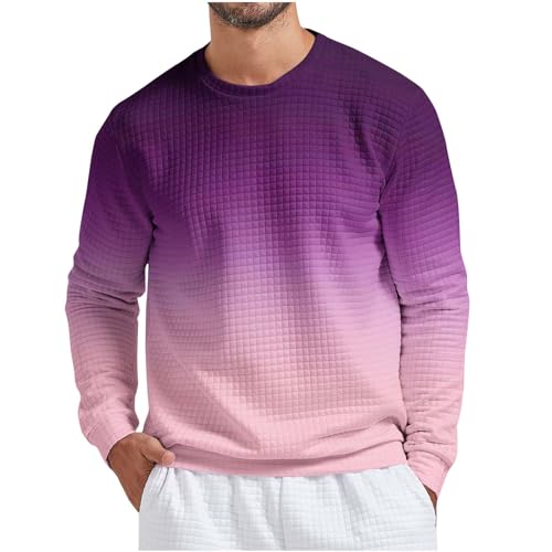 JDHUFEI gift card deal jackets for men Sweatshirts For Men Fashion Casual Gradation Print Jackets Round Neck Color Patchwork Long Sleeve Sweatshirt Pullover