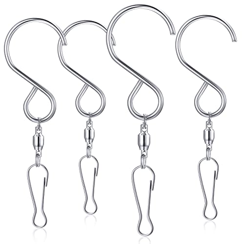 Mudder 1 Party Supply (4 Pack) Swivel Hooks Clips for Hanging Wind Spinners Crystal Twisters a